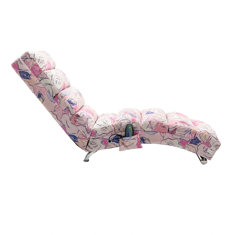 Chaise longue in lino per interni