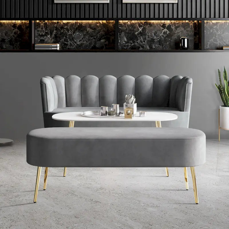 CraftPorch Set salotto di lusso 3 pezzi imbottito in velluto