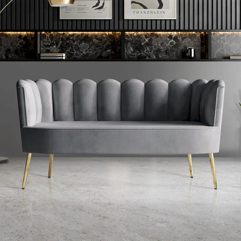 CraftPorch Set salotto di lusso 3 pezzi imbottito in velluto