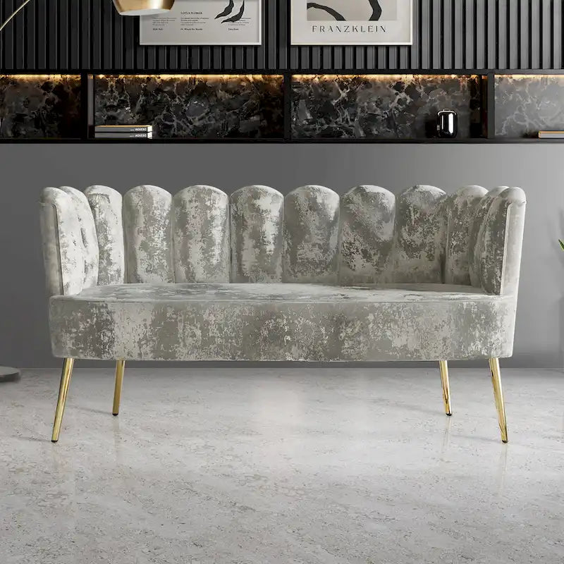 CraftPorch Set salotto di lusso 3 pezzi imbottito in velluto