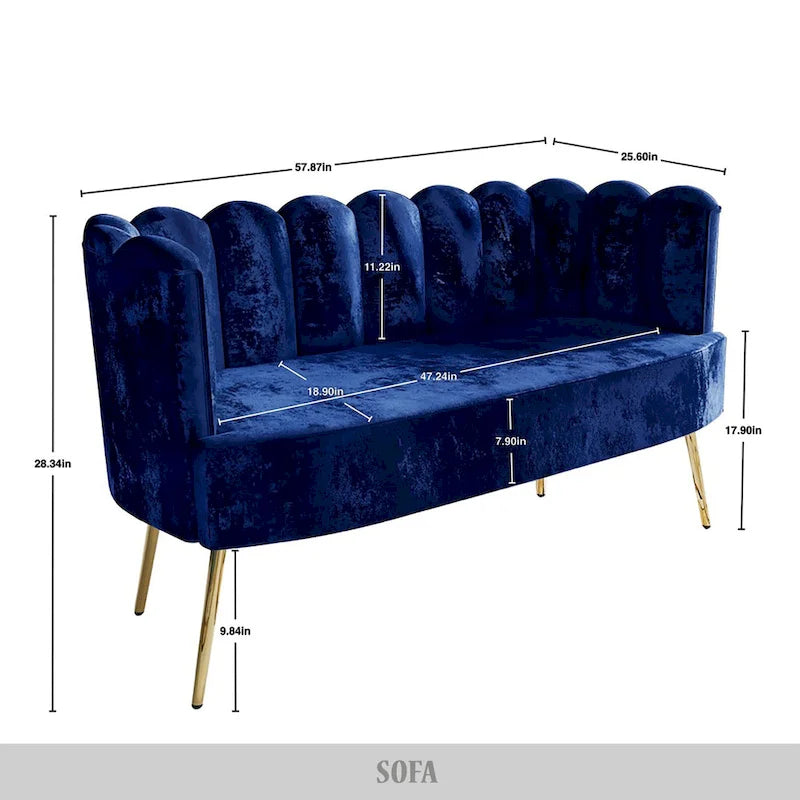 CraftPorch Set salotto di lusso 3 pezzi imbottito in velluto