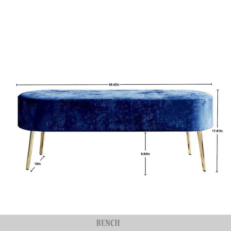 CraftPorch Set salotto di lusso 3 pezzi imbottito in velluto