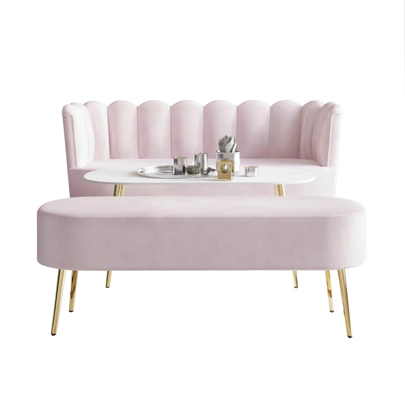 CraftPorch Set salotto di lusso 3 pezzi imbottito in velluto