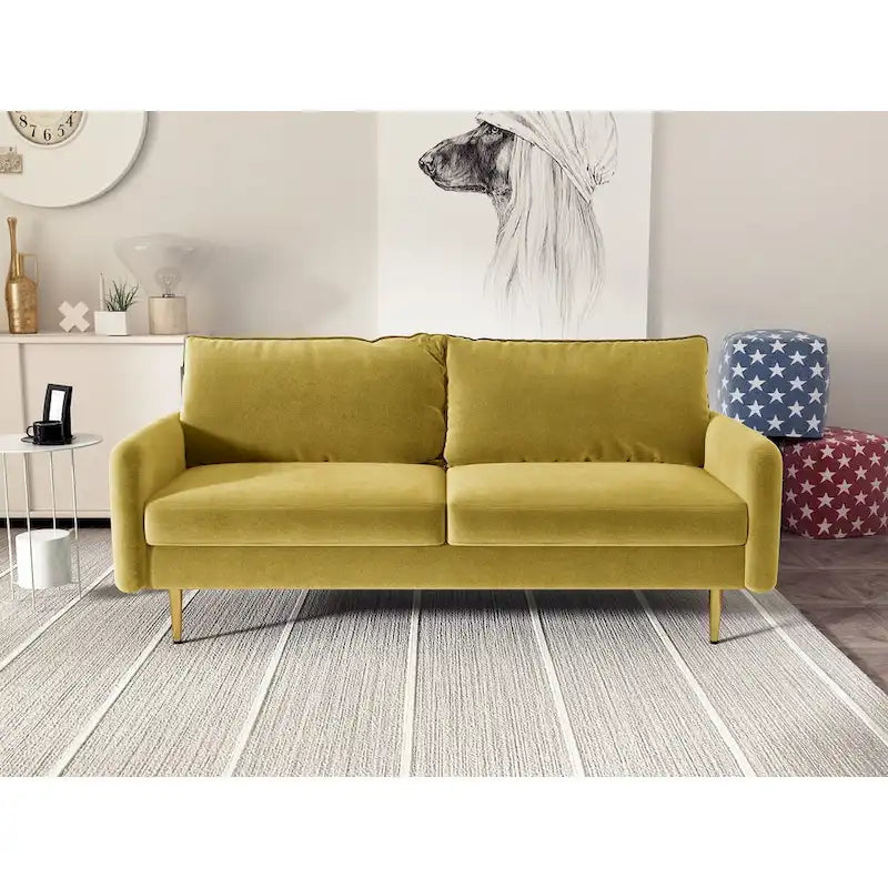 70 Velvet Square Arm Sofa