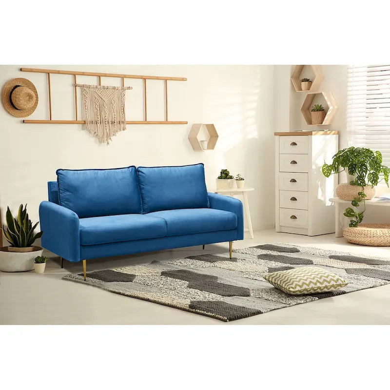 70 Velvet Square Arm Sofa