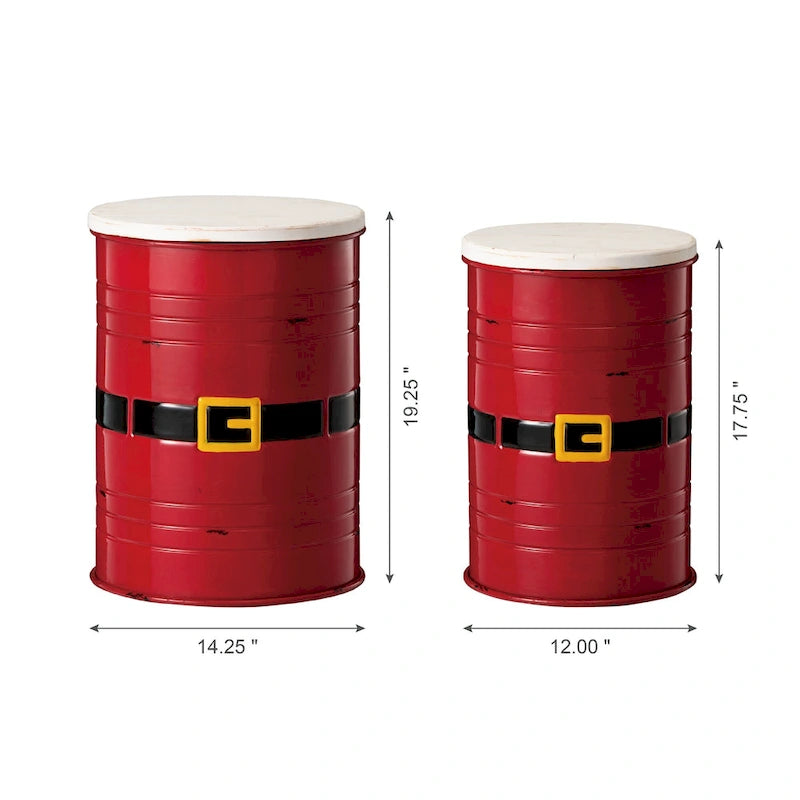 Glitzhome Set of 2 19 H Farmhouse End Table Storage Ottoman