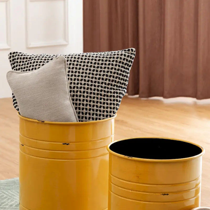 Glitzhome Set of 2 19 H Farmhouse End Table Storage Ottoman