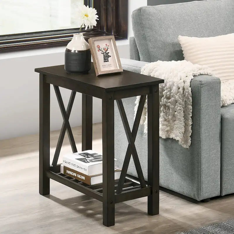 Joya Farmhouse 12-inch Faux Marble 1-Shelf Side Table by Furniture of America