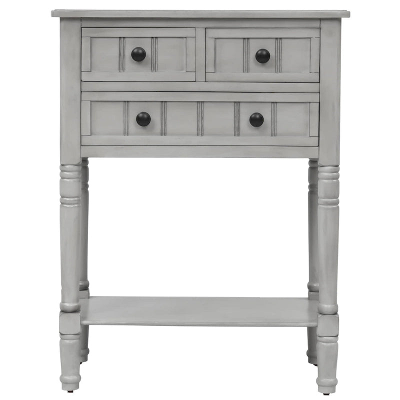 Nestfair Narrow Console Table with 3 Drawers and Shelf