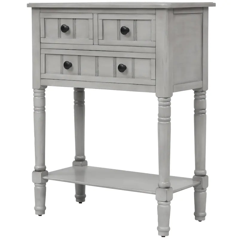 Nestfair Narrow Console Table with 3 Drawers and Shelf