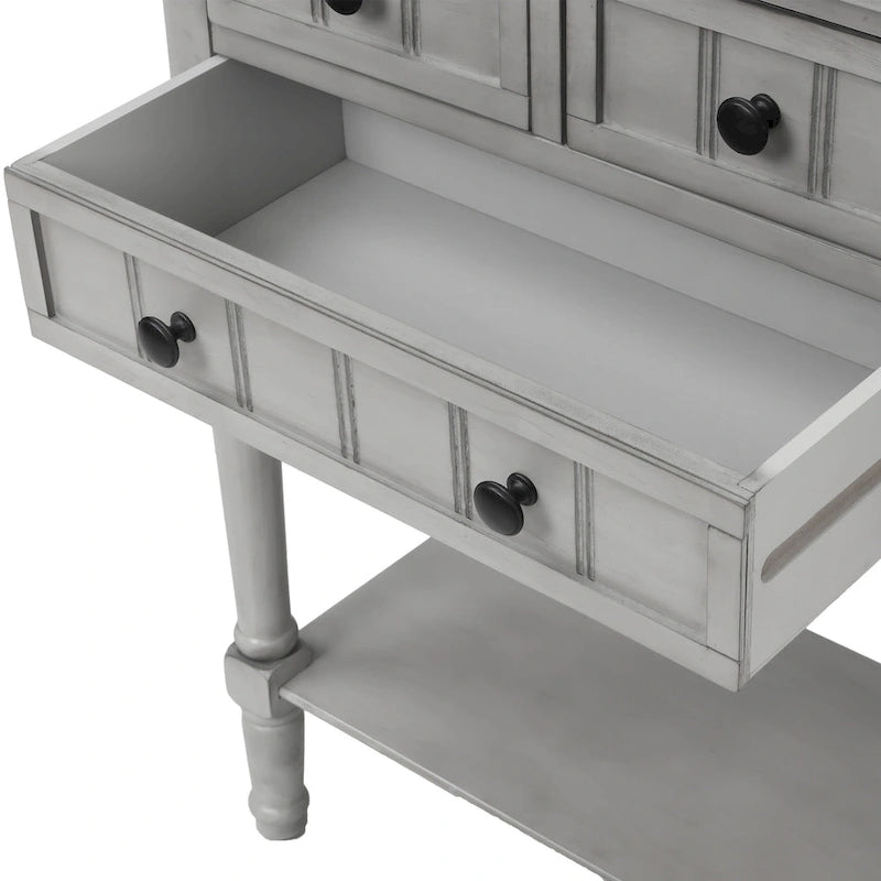Nestfair Narrow Console Table with 3 Drawers and Shelf