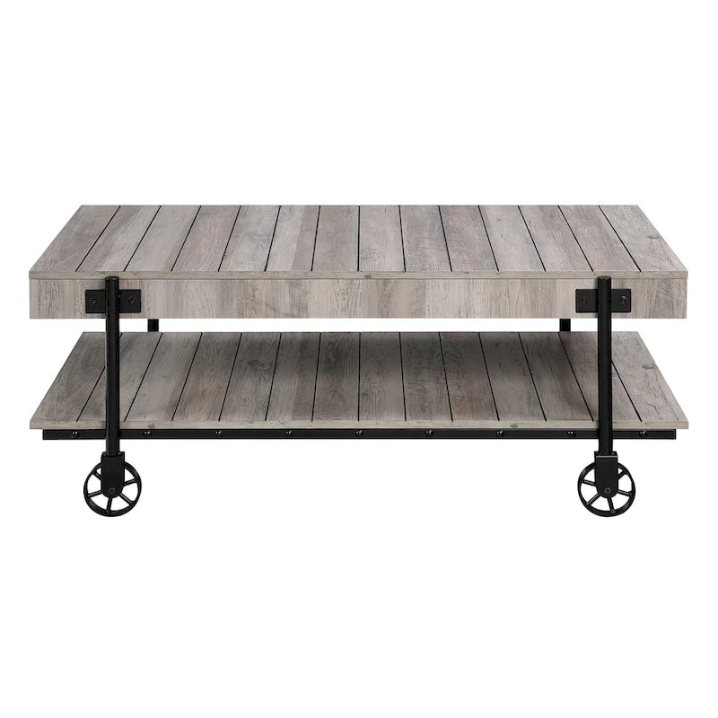 Tavolino da caffè Hyssop Farmhouse Steel 2 pezzi con ripiano di Furniture of America