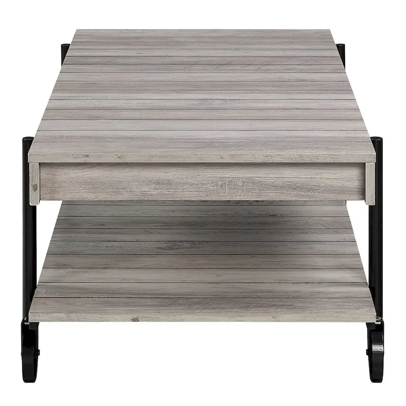 Tavolino da caffè Hyssop Farmhouse Steel 2 pezzi con ripiano di Furniture of America