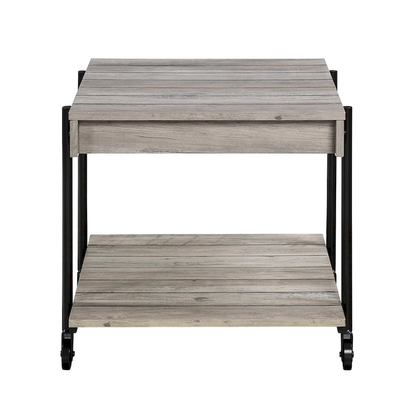 Tavolino da caffè Hyssop Farmhouse Steel 2 pezzi con ripiano di Furniture of America