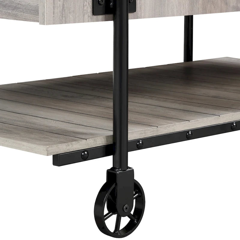 Tavolino da caffè Hyssop Farmhouse Steel 2 pezzi con ripiano di Furniture of America