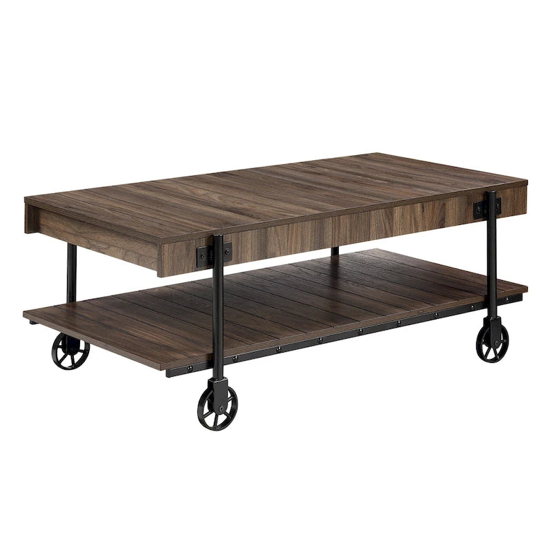 Tavolino da caffè Hyssop Farmhouse Steel 2 pezzi con ripiano di Furniture of America