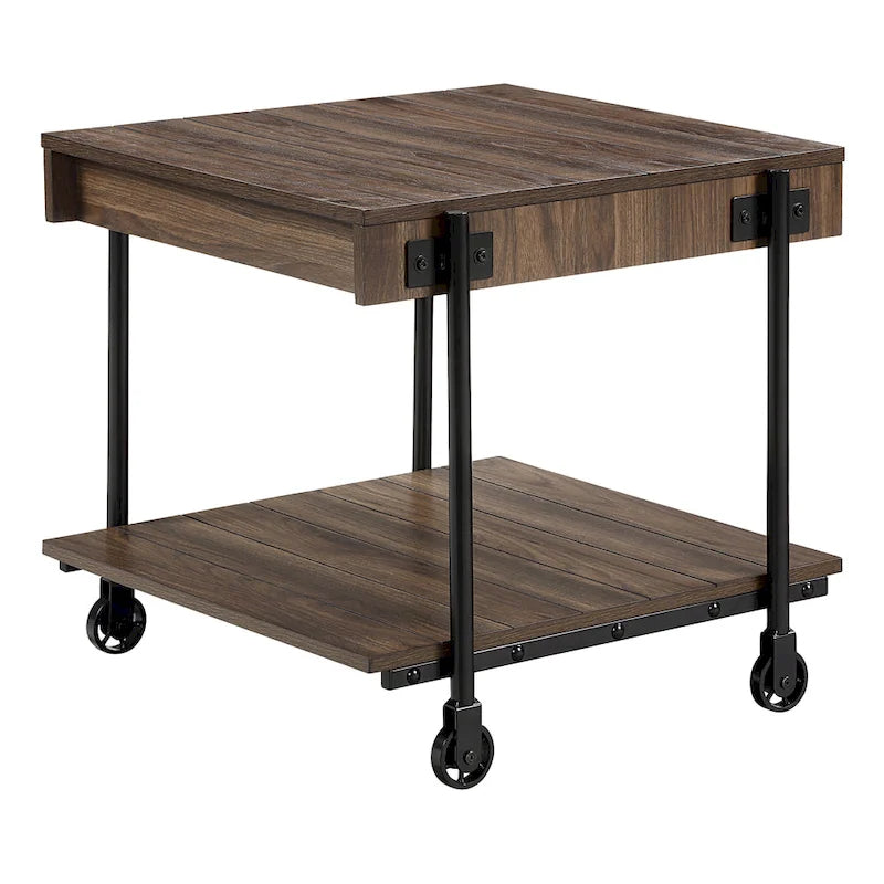 Tavolino da caffè Hyssop Farmhouse Steel 2 pezzi con ripiano di Furniture of America