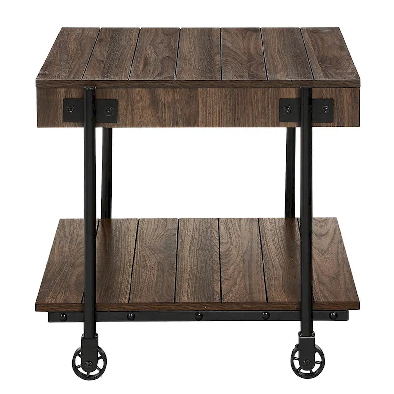 Tavolino da caffè Hyssop Farmhouse Steel 2 pezzi con ripiano di Furniture of America