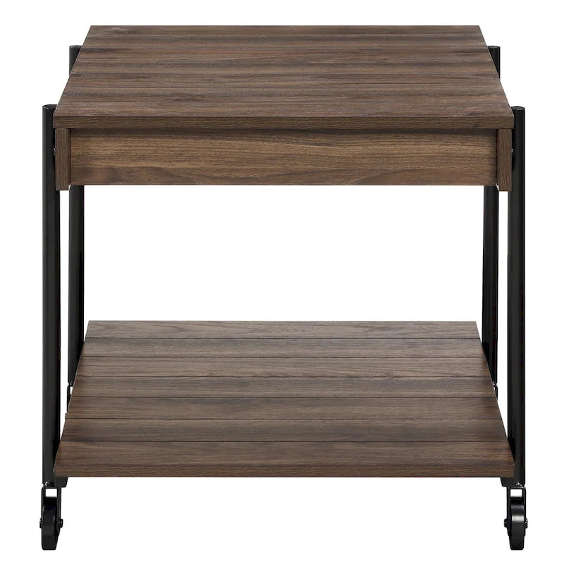 Tavolino da caffè Hyssop Farmhouse Steel 2 pezzi con ripiano di Furniture of America