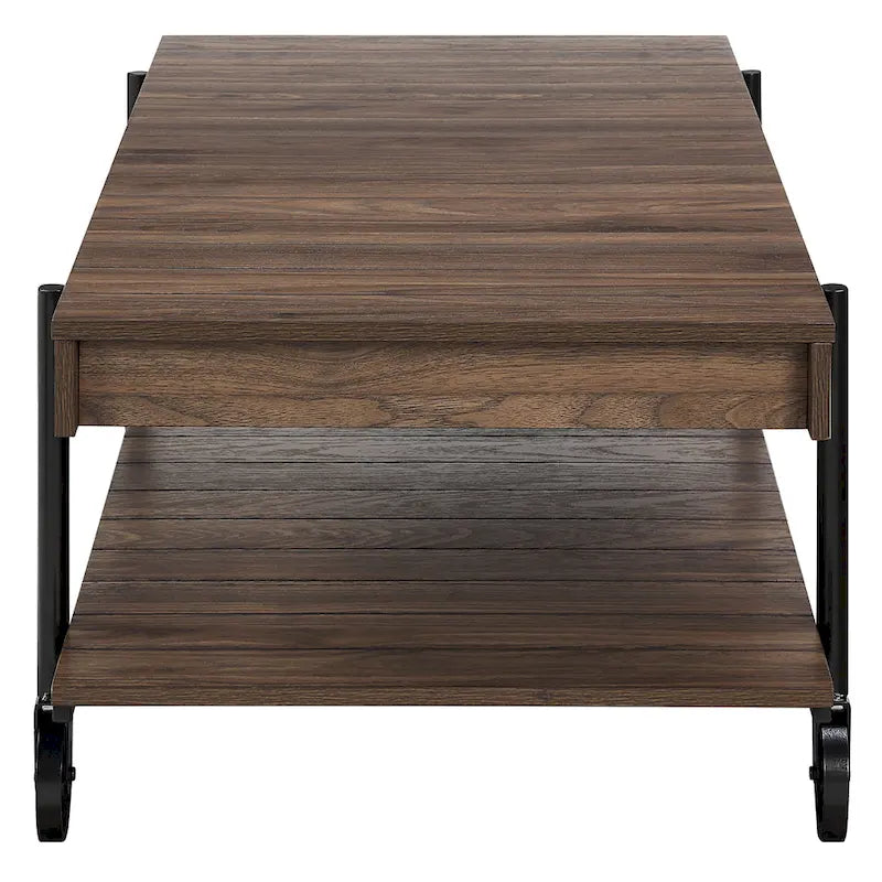 Tavolino da caffè Hyssop Farmhouse Steel 2 pezzi con ripiano di Furniture of America