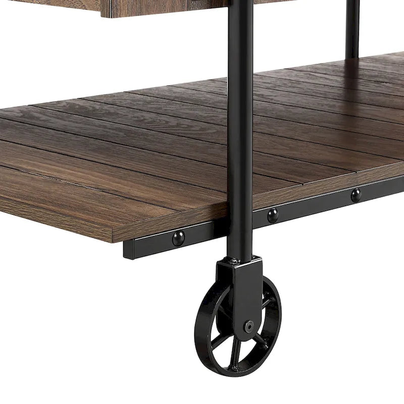 Tavolino da caffè Hyssop Farmhouse Steel 2 pezzi con ripiano di Furniture of America