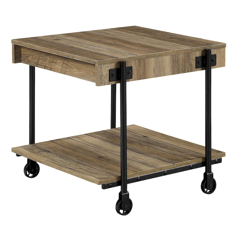 Tavolino da caffè Hyssop Farmhouse Steel 2 pezzi con ripiano di Furniture of America