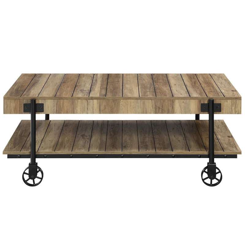 Tavolino da caffè Hyssop Farmhouse Steel 2 pezzi con ripiano di Furniture of America