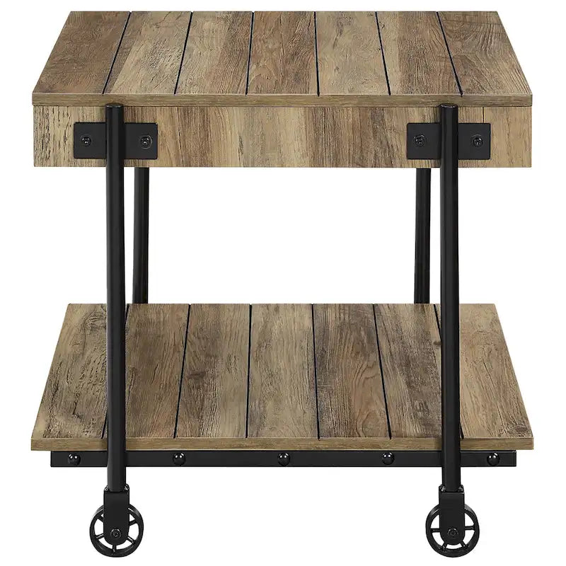 Tavolino da caffè Hyssop Farmhouse Steel 2 pezzi con ripiano di Furniture of America