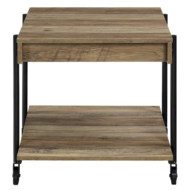 Tavolino da caffè Hyssop Farmhouse Steel 2 pezzi con ripiano di Furniture of America