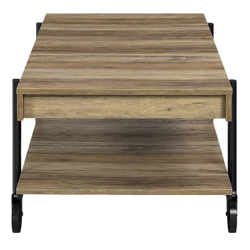 Tavolino da caffè Hyssop Farmhouse Steel 2 pezzi con ripiano di Furniture of America