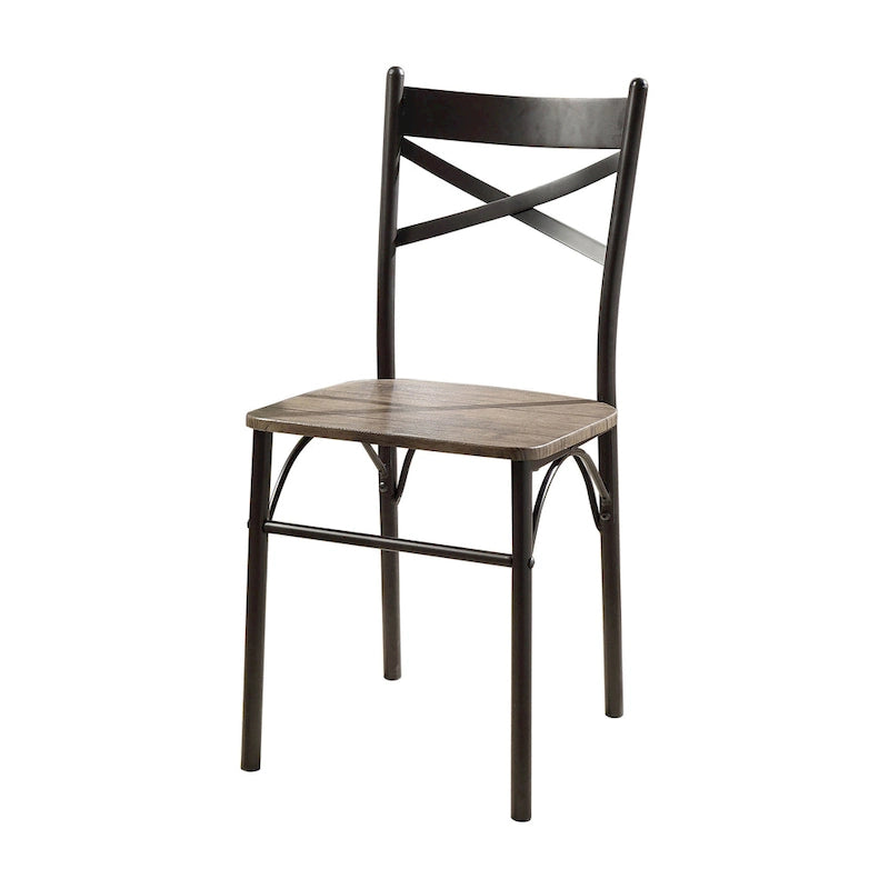 Zath Industrial Metal Compact 3-Piece Square Dining Table Set by Furniture of America