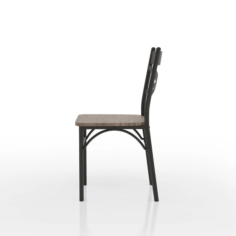 Zath Industrial Metal Compact 3-Piece Square Dining Table Set by Furniture of America