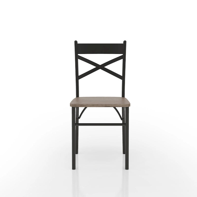 Zath Industrial Metal Compact 3-Piece Square Dining Table Set by Furniture of America