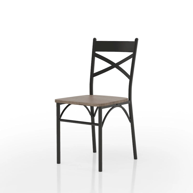 Zath Industrial Metal Compact 3-Piece Square Dining Table Set by Furniture of America