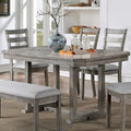 Tavolo da pranzo Bura Grey Diamond Wood Top da 60 pollici di Furniture of America