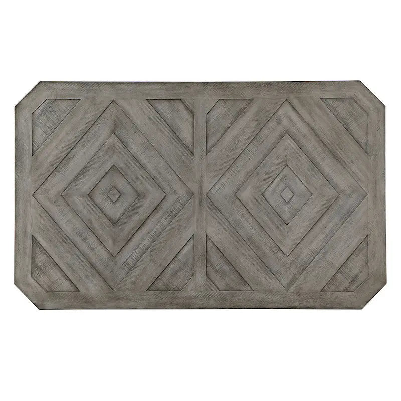 Tavolo da pranzo Bura Grey Diamond Wood Top da 60 pollici di Furniture of America