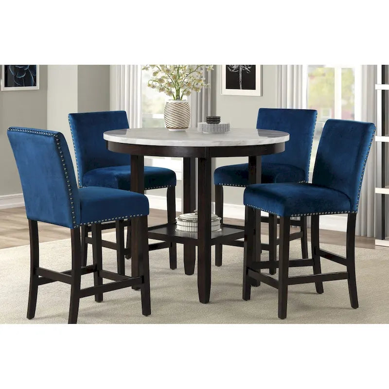New Classic Furniture Reginald 5-Piece Round Counter Set