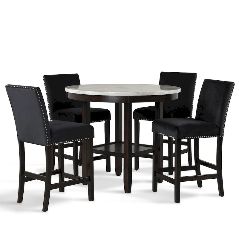 New Classic Furniture Reginald 5-Piece Round Counter Set