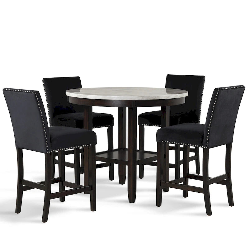 New Classic Furniture Reginald 5-Piece Round Counter Set