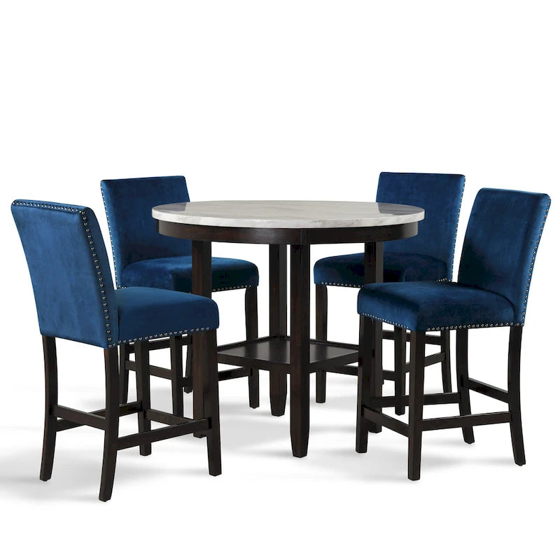 New Classic Furniture Reginald 5-Piece Round Counter Set