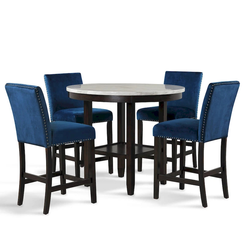 New Classic Furniture Reginald 5-Piece Round Counter Set