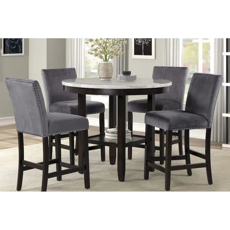 New Classic Furniture Reginald 5-Piece Round Counter Set