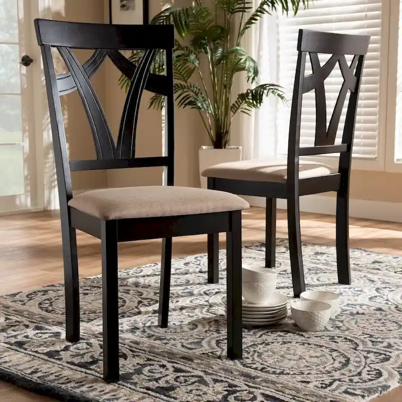 Set di sedie da pranzo in tessuto contemporanee Cyril Copper Grove