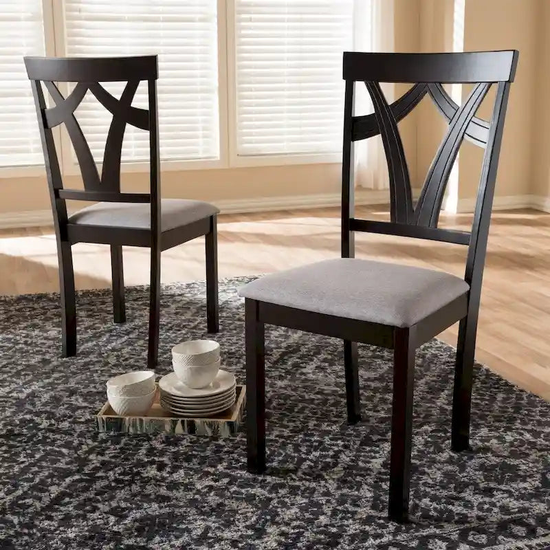Set di sedie da pranzo in tessuto contemporanee Cyril Copper Grove