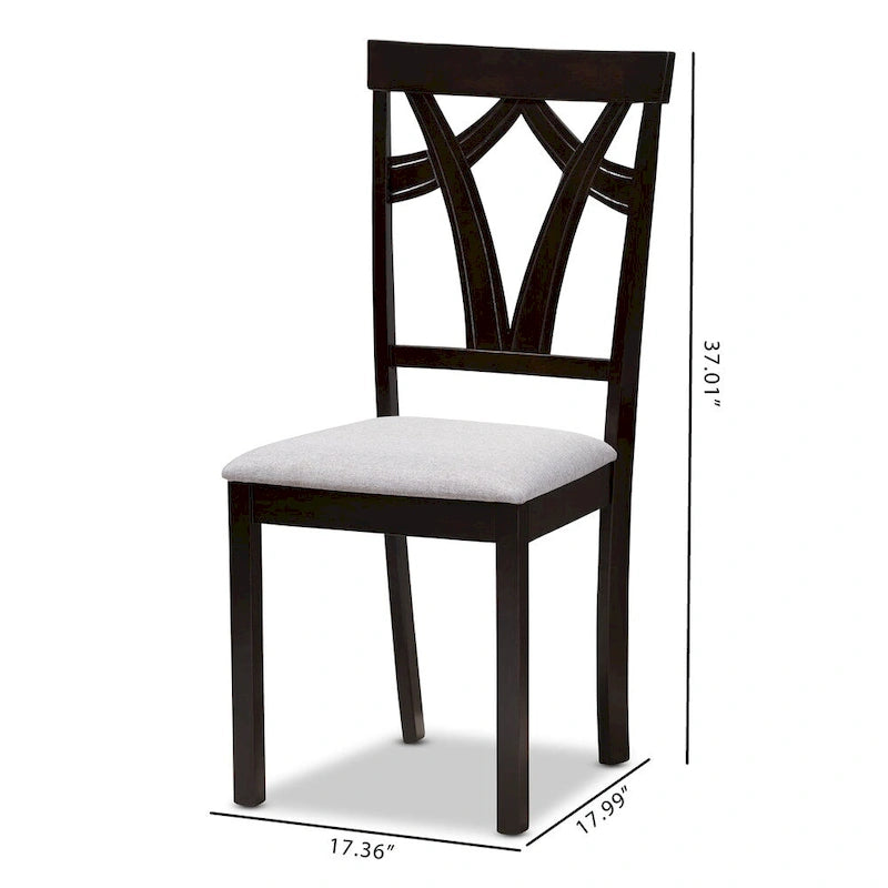Set di sedie da pranzo in tessuto contemporanee Cyril Copper Grove