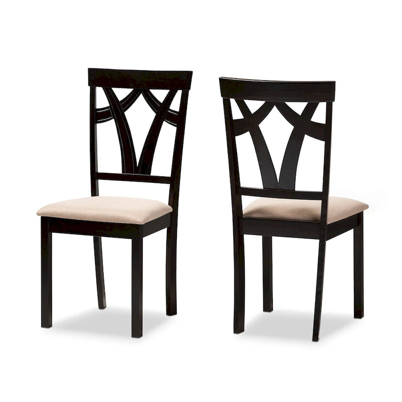 Set di sedie da pranzo in tessuto contemporanee Cyril Copper Grove