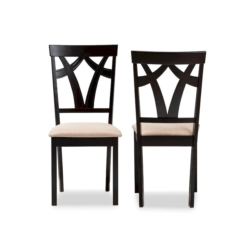 Set di sedie da pranzo in tessuto contemporanee Cyril Copper Grove