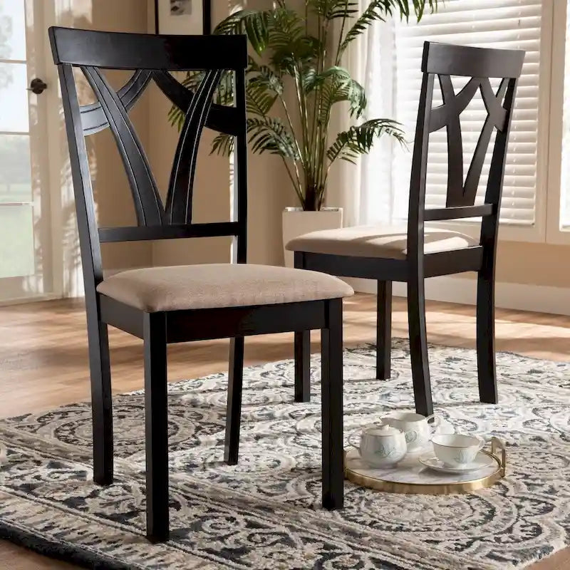 Set di sedie da pranzo in tessuto contemporanee Cyril Copper Grove