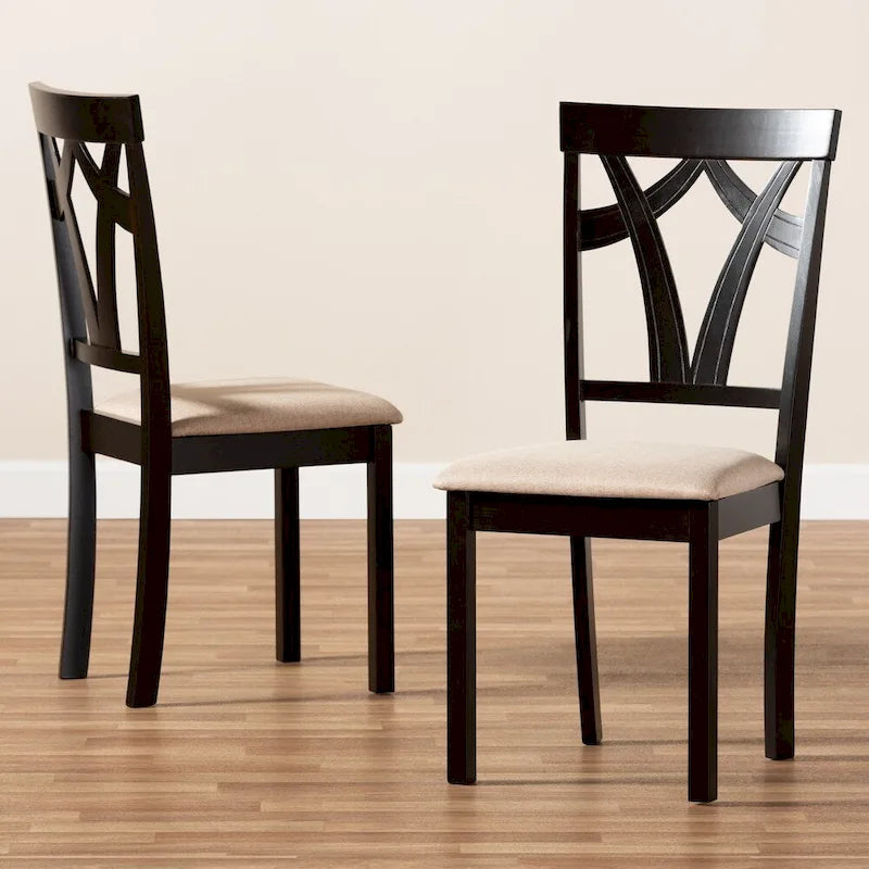 Set di sedie da pranzo in tessuto contemporanee Cyril Copper Grove
