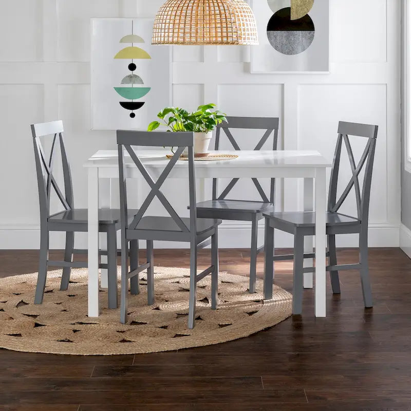 Middlebrook Set da pranzo 5 pezzi con sedie con schienale a X